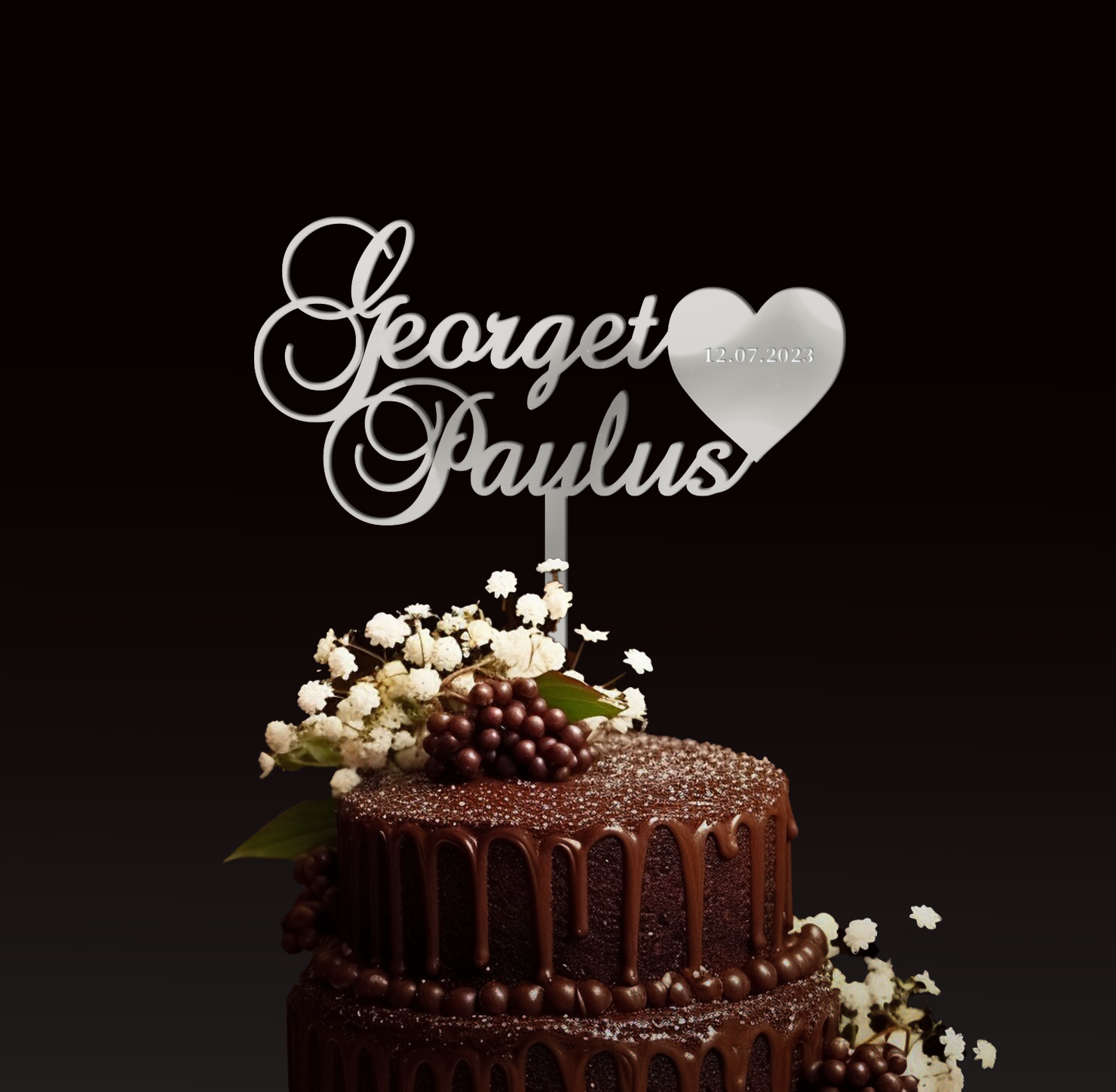 Tårtdekoration, Cake topper till bröllop / dop / fest / födelsedag - Bild 2